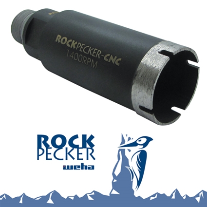RockPecker 1 3/8" CNC Core Bit Granite Marble Quartz Quartzite 1/2 Gas