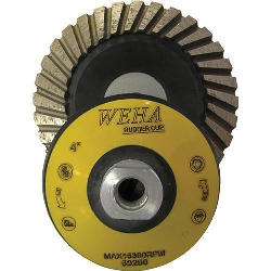 Part#  50250 Weha 4" Rubber Turbo Diamond Cup wheel - Coarse grit