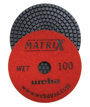 4" Matrix 7 Step Diamond Polishing Pads Wet 100 grit, production shop granite pads part # 50402
