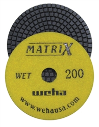 4" Matrix 7 Step Diamond Polishing Pads Wet 200 grit, production shop granite pads part # 50403
