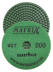 4" Matrix 7 Step Diamond Polishing Pads Wet 800 grit, production shop granite pads part # 50405
