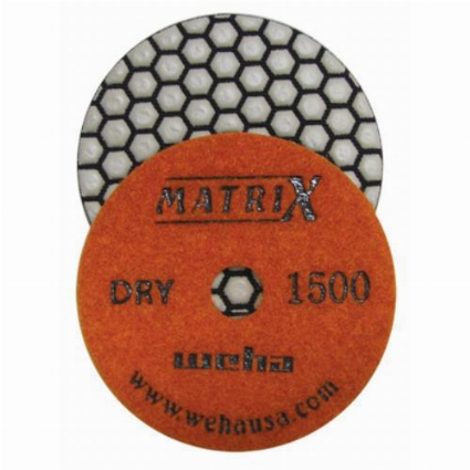 4" Matrix 7 Step Diamond Polishing Pads dry Set of 7, production shop granite pads part # 50413
