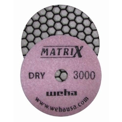 4" Honeycomb Matte Finish Dry Diamond Polishing Pads for Granite, Marble, 3000 grit part # 50414