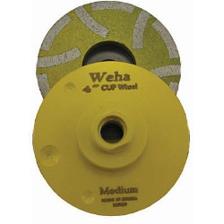 Weha 4" Resin Filled Diamond Cup wheel, Medium, Granite Cup Wheel Part#  7681